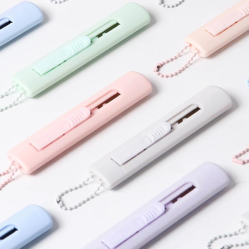 1pcs Morandi Color Utility Knife Portable Size Ceramic Blade Safe Cutter Wrapping Tools Office School Household
