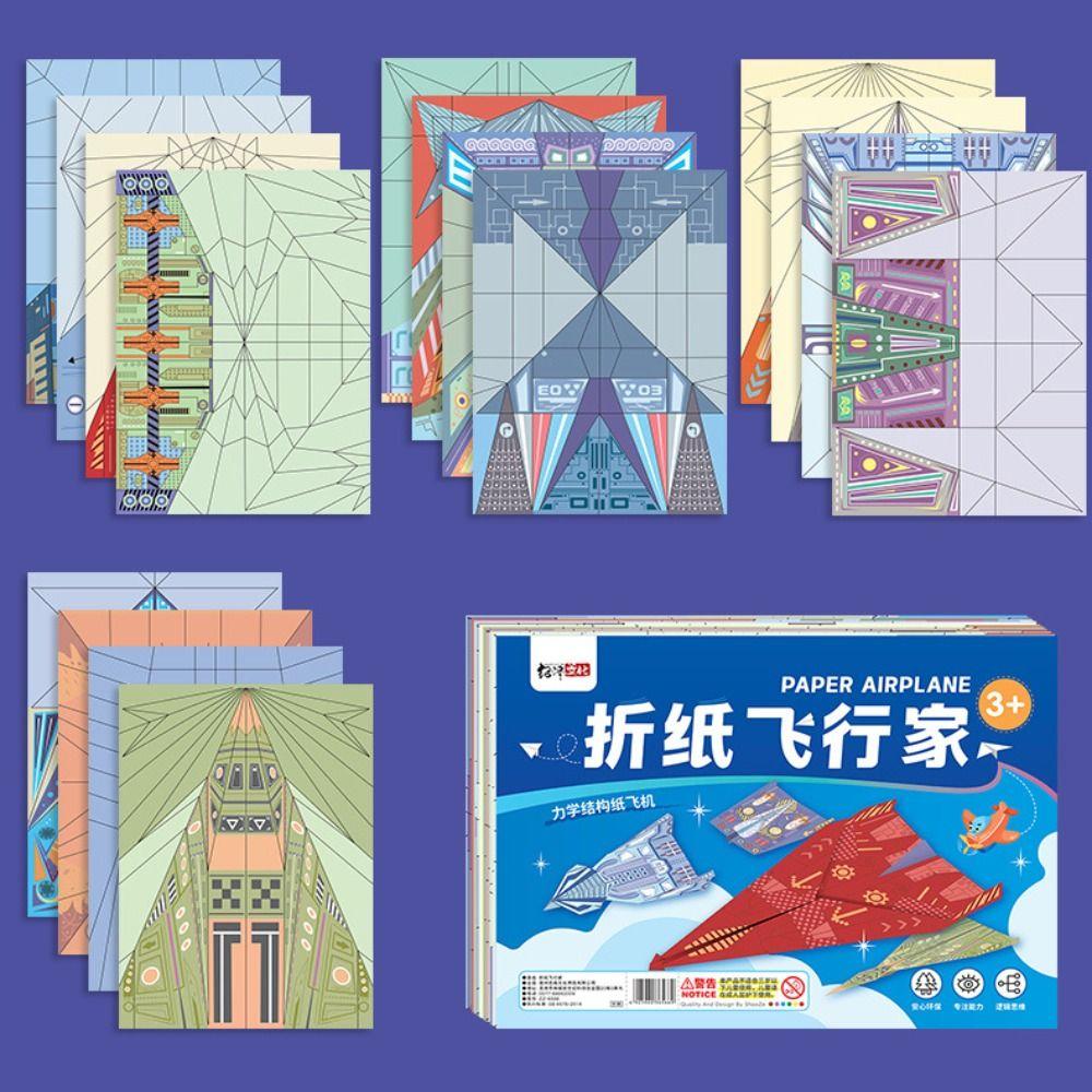Set Origami Aereo di Carta Montessori Versatile Giocattolo Aereo di Carta Ragazzi Bambini Bambine