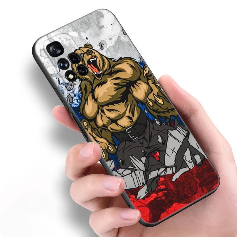 Russia Flag National Emblem Black Silicone Phone Case For Xiaomi POCO X3 X4 NFC F5 M3 M4 M6 X5 X6 Pro F3 F4 GT 5G C55 C65 M5