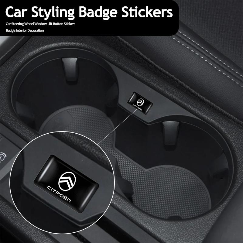 DBGO4 10Pcs Car Steering Wheel Sticker Badge Interior Decoration For Citroen 2CV VTS DS3 RD3 C8 C-Elysee C15 C4L Spacetourer CelyseeC6