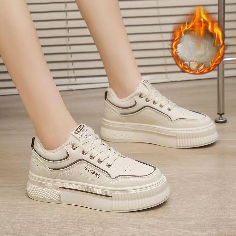 White Shoes Women's Shoes Leather Surface Breathable Thick Bottom High White Women's Casual All-Match Thick Bottom Muffin Fashion Women