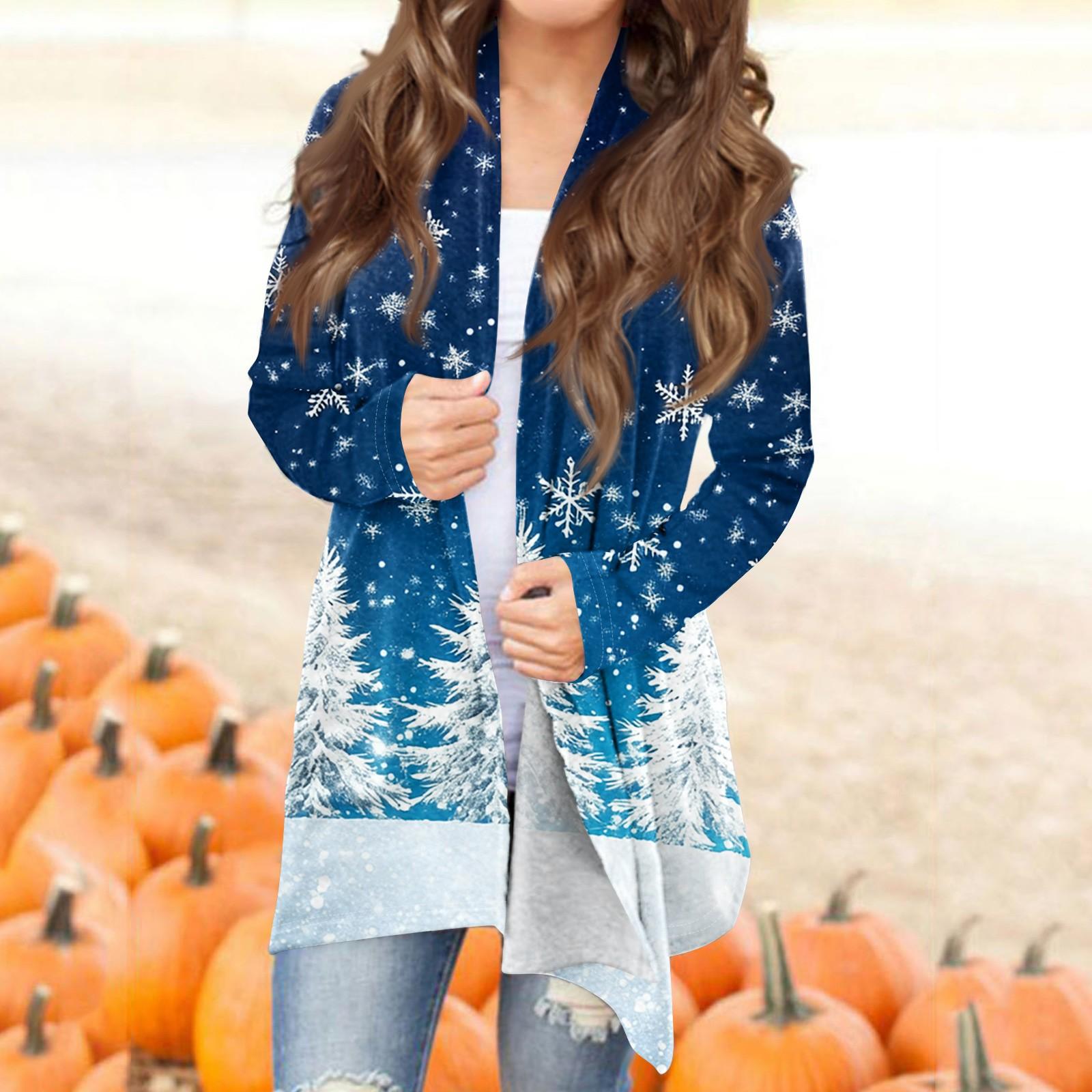 

Женская модная повседневная куртка-кардиган средней длины с принтом, пальто S