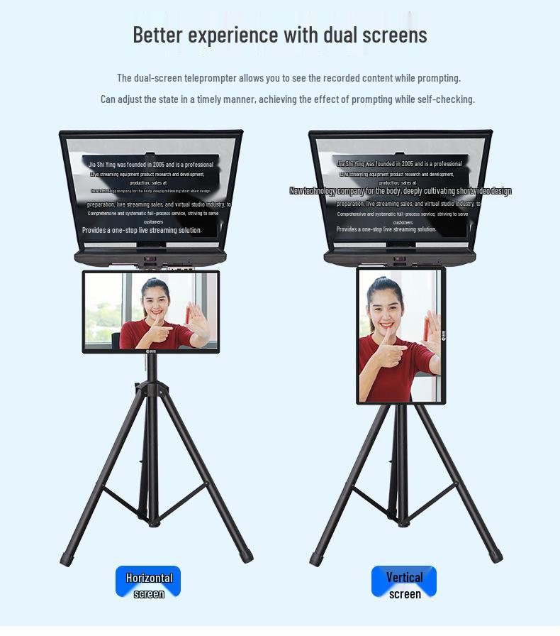 Teleprompter Inteligente Jia Shi Ying TZ20pro: Pantalla Grande, Compatible con USB para Transmisiones en Vivo Profesionales y Cámaras DSLR.