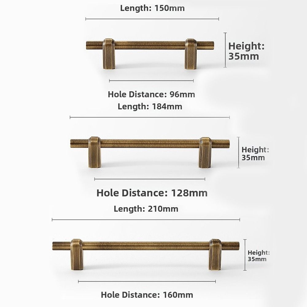 New Solid Brass Cabinet Handles Vintage Modern Drawer Pulls Minimalist Door Knobs Kitchen