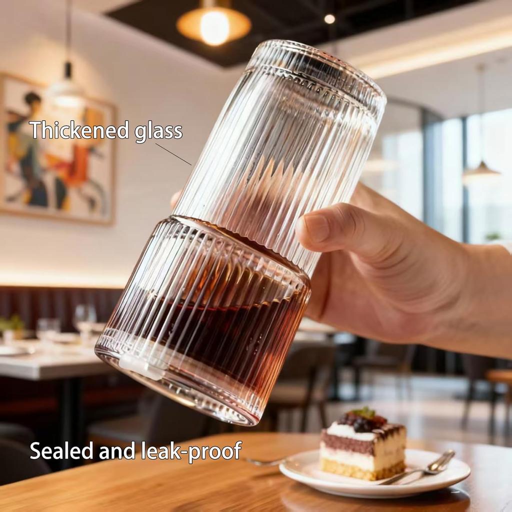 Aesthetic Textured Glass Cup – Premium Soda Lime Glass Tumbler for Cocktails, Juice & Water