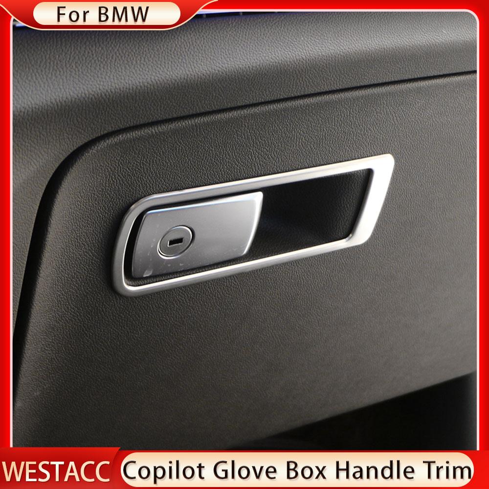 Edelstahl Auto Copilot Handschuh Aufbewahrungsbox Griff Abdeckung Trim für Bmw X3 G01 X4 G02 2018 - 2022 Dekoration Aufkleber