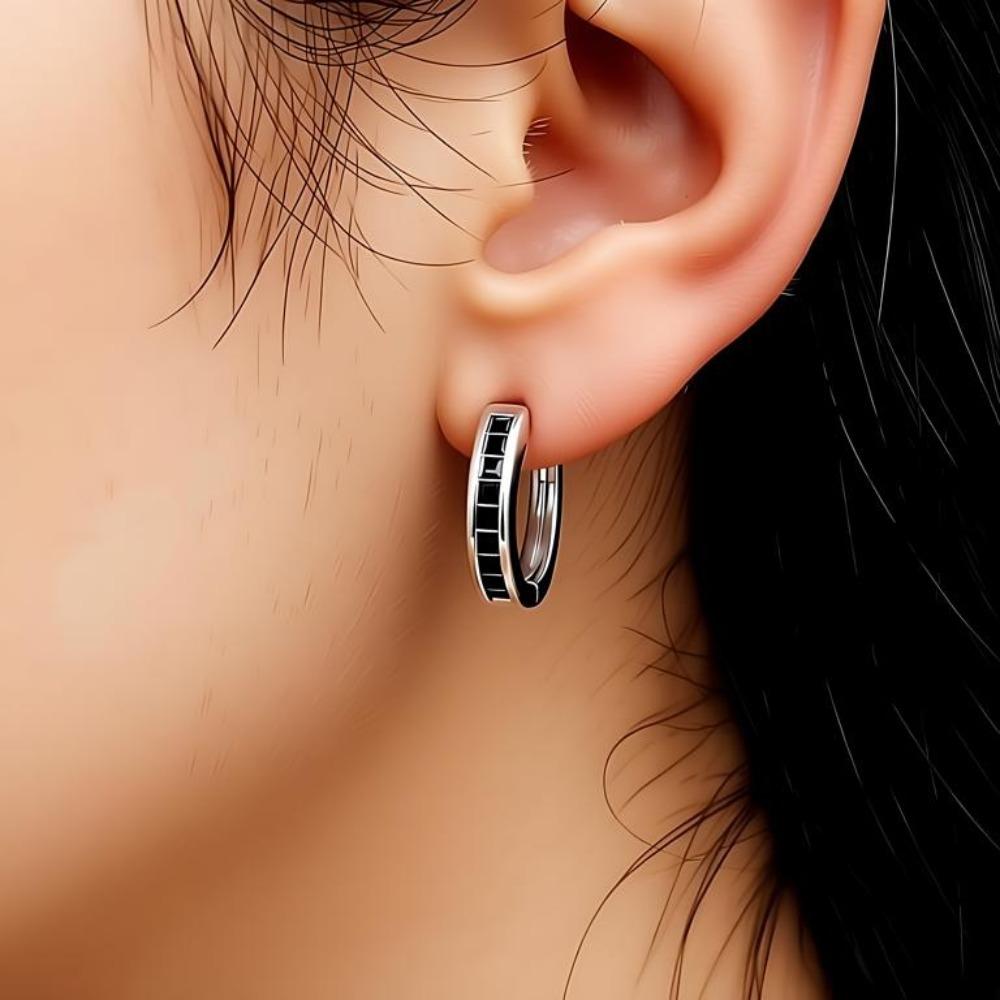 Black Awn Fashion Classic Black Hoop Earrings for Women Ladies Hoop Earrings