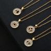 Xiyin Multicolor Zircon Copper Clavicle Chain Necklace with 26 Initial Pendants for Women