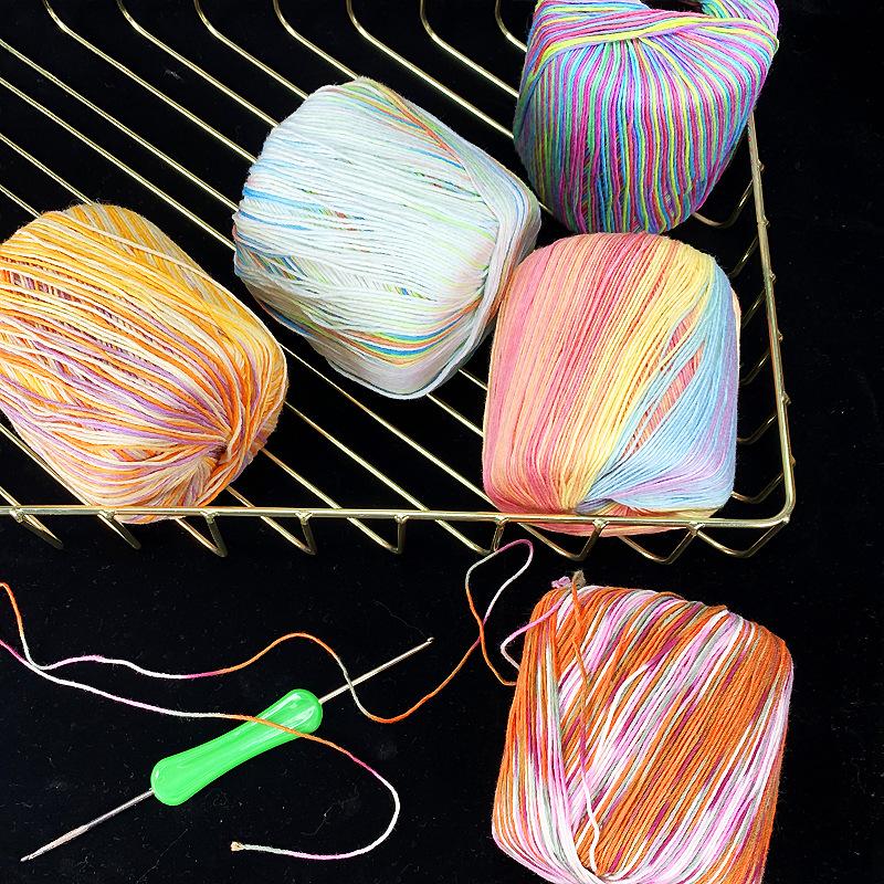 10pcs/lot Pure cotton space-dyed lace thread violent bear hand-crocheted shawl knitting fine wool