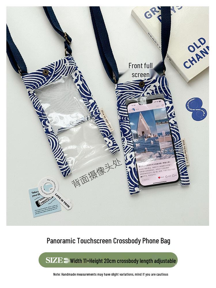 Sommerreise Touchscreen Umhänge-Handytasche - Mini Hänge-Halsbeutel