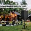 Durable Black 210D Oxford Cloth Speaker Covers - Water And Dust Resistant, Multiple Sizes For Home Theater Outdoor Sound Systems