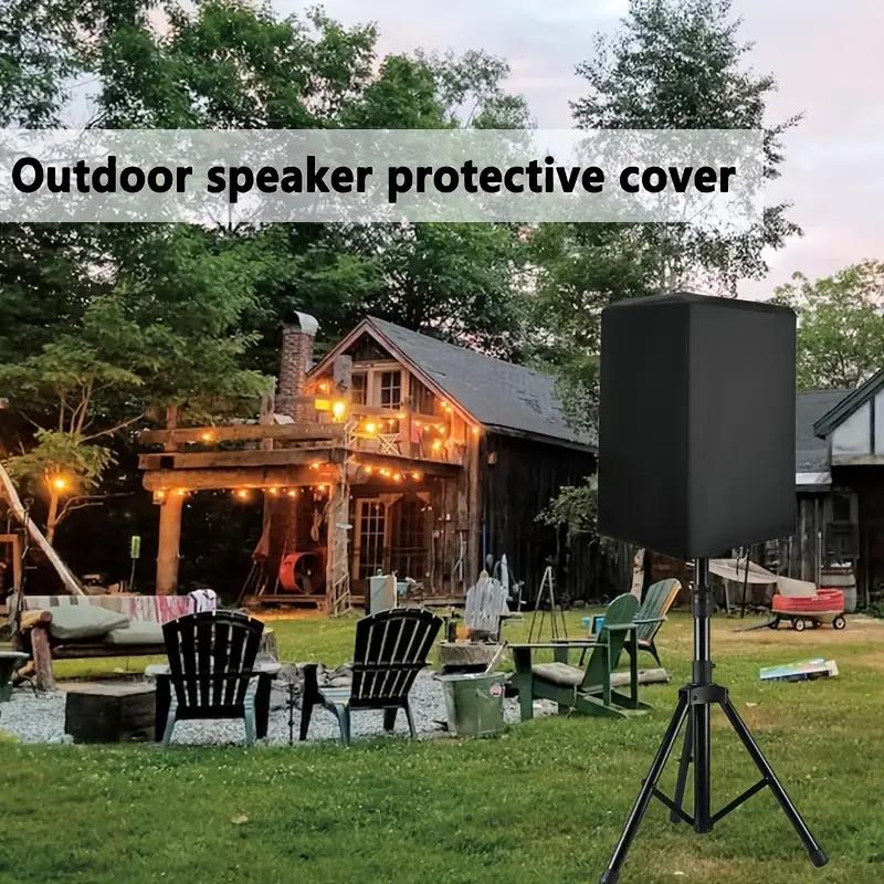Durable Black 210D Oxford Cloth Speaker Covers - Water And Dust Resistant, Multiple Sizes For Home Theater Outdoor Sound Systems