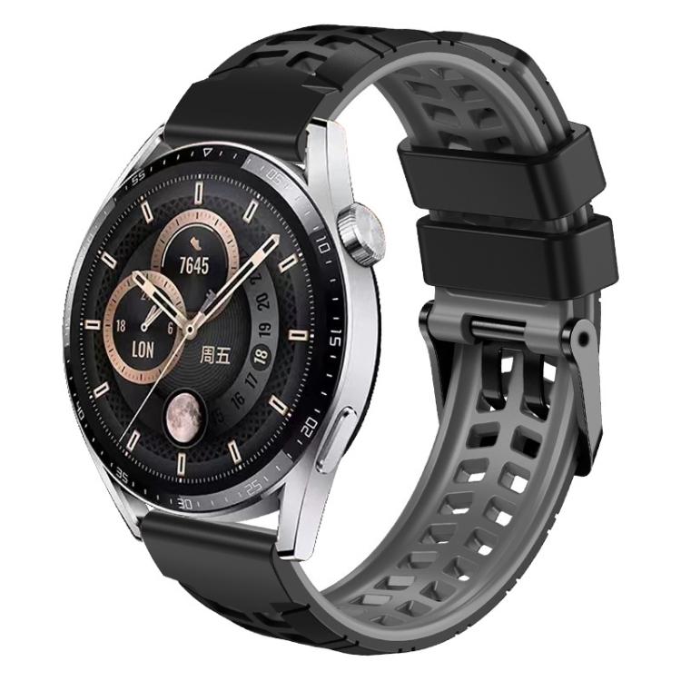 Dropshipping Watch Bands 22mm Double-row Hole Two-color Silicone Watch Band for Huawei Watch4 / 4 Pro / Watch3 / 3 Pro
