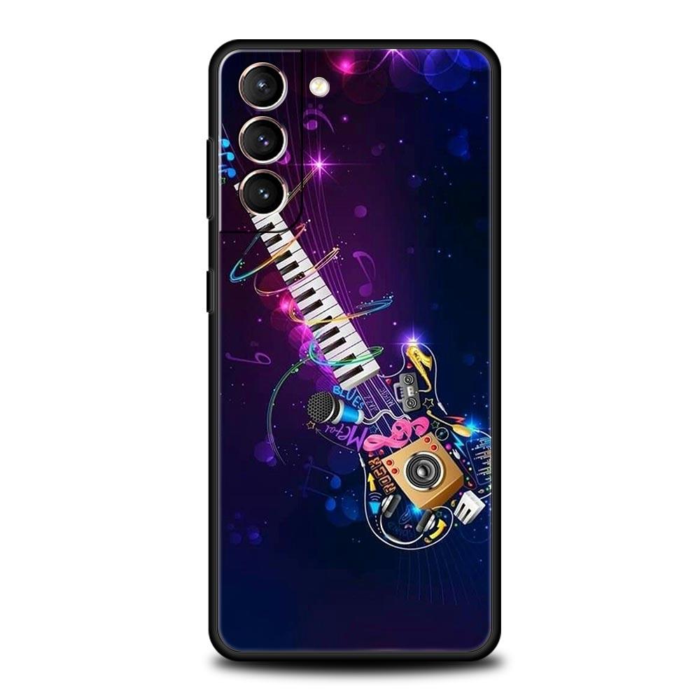 Guitar Music Art Phone Case For Samsung Galaxy S26 Ultra S25 Plus S24 FE S23 S22 5G S21 S20 Cover Black Soft
