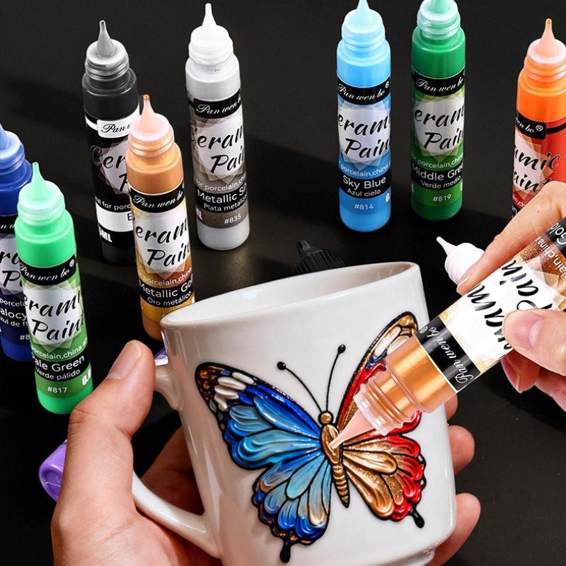 12-color 25ml Gouache Watercolor Acrylic Oil Paint Set DIY Art Supplies Ceramic Painting Pigments