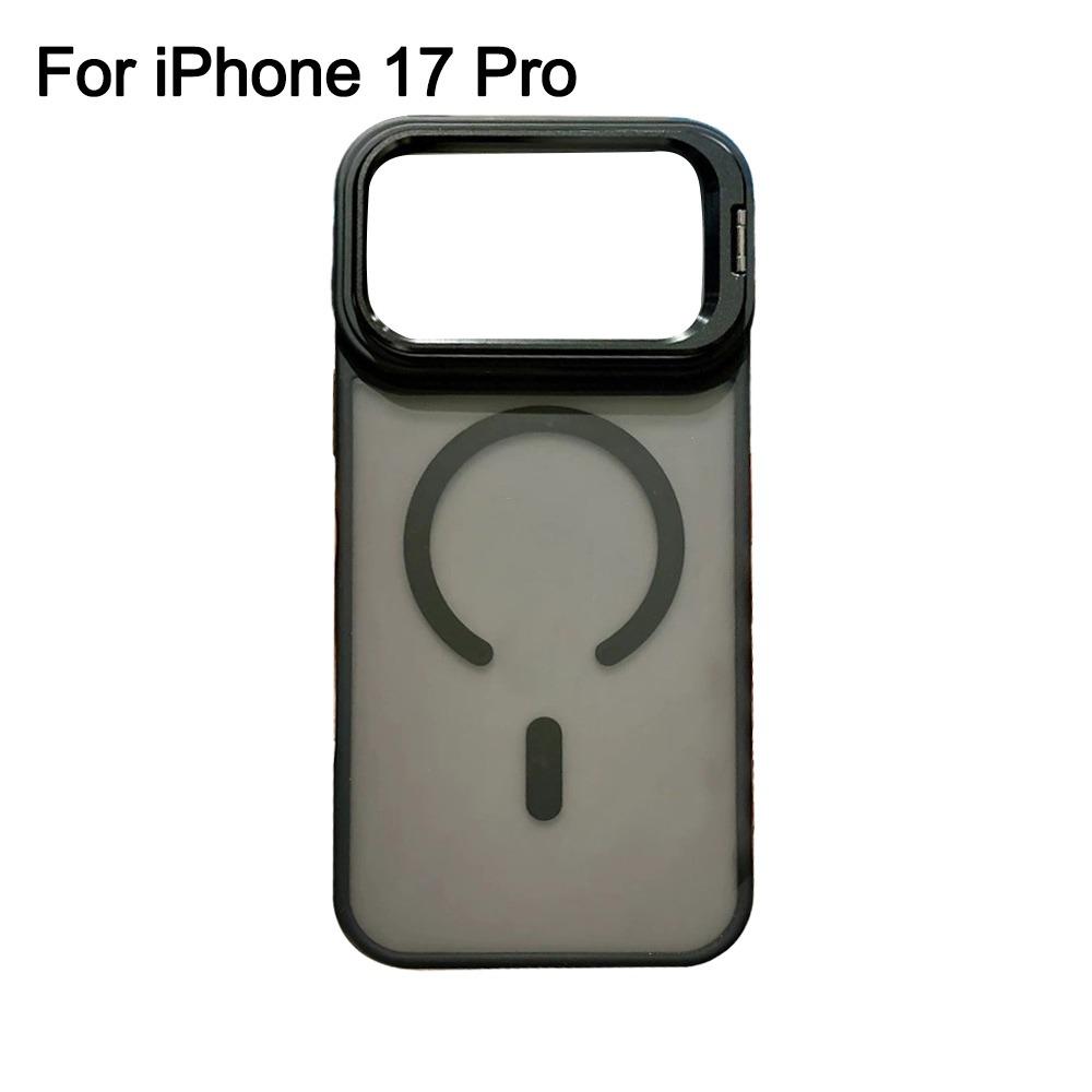 Frosted Matte Translucent Magnetic Case For iPhone 17 17Pro 17Air 17 Pro Max Metal Bracket For Magsafe Wireless Charge Cover
