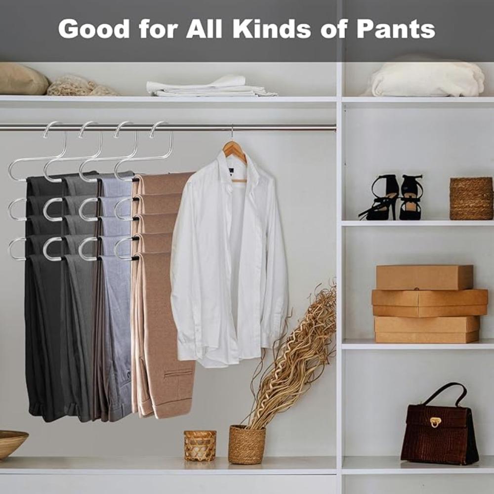 1/3Pcs Hangers Space Save Non-Slip Clothes Hangers Stainless Steel Closet Storage Organizer for Pants Jeans Scarf Trousers