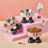 Cartoon Cute Cat Food Bowl Non-Slip Large Capacity Pet Feeding Bowl Big Mouth Detachable Water Feeder Container