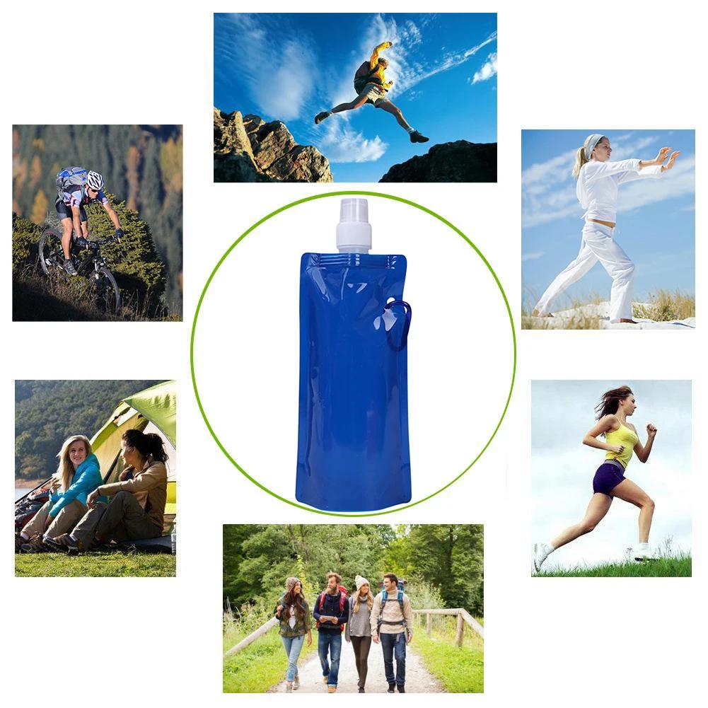 Water Bottle Folding Soft Flask Sport Water Bottle Water Case Collapsible Drink Water Bottle Water Case Running Camping Hiking