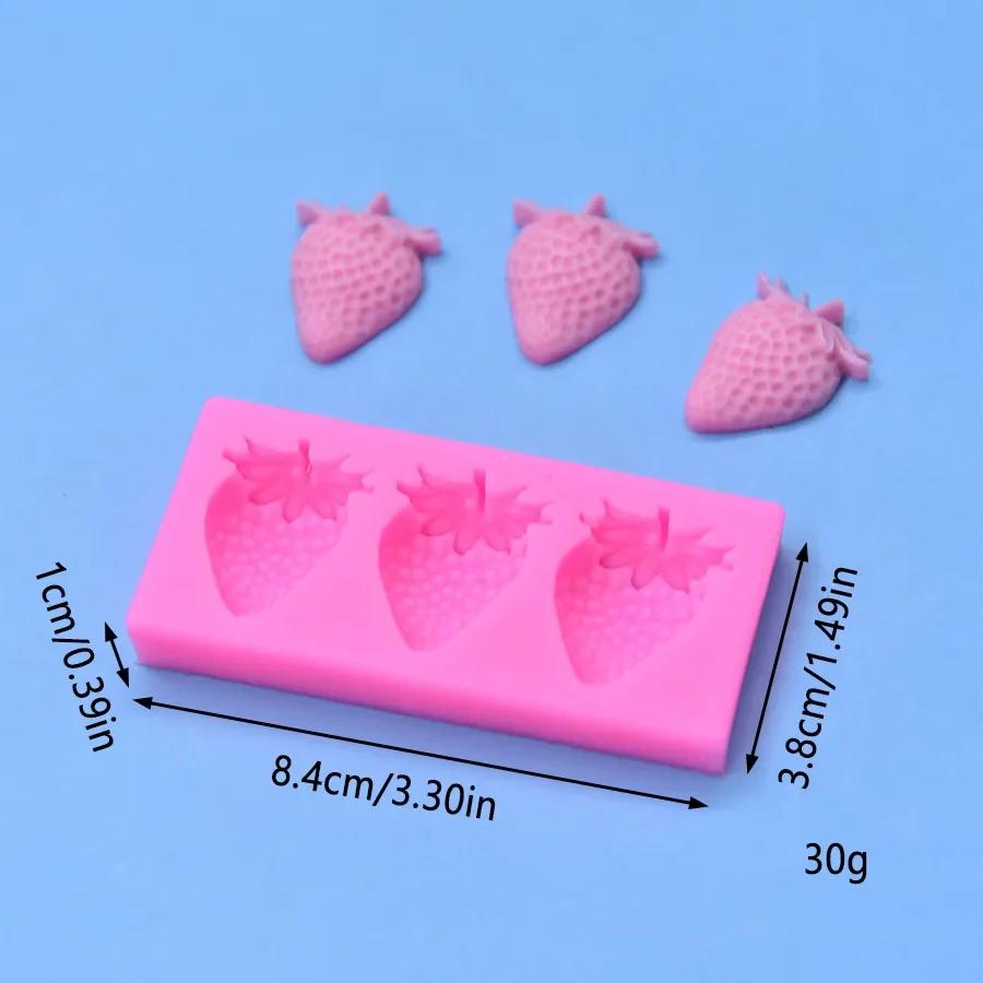 3D Strawberry Candy Chocolate Fondant Molds Silicone Mould Cake Decorating Tools Party Cup Cake Decor Kitchen Baking Molds