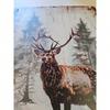 Vintage Elk Antlers Tin Metal Wall Sign Rustic Wildlife Decor for Cabin Lodge Bar