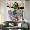 Rabbids Invasion Chaos Wall Hanging Printed Fabric Blanket Decorative Tapestries for Bedroom Living Room Home Decor