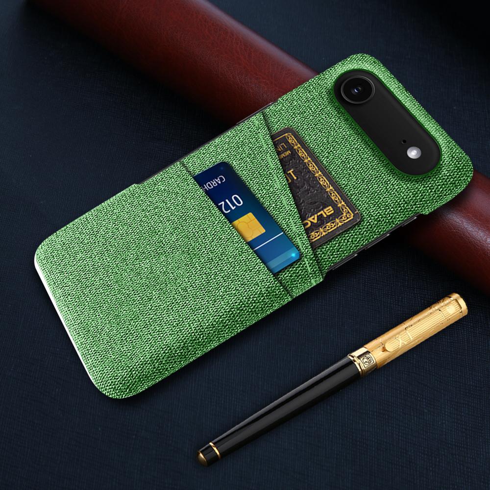 For iPhone Air Case Cloth + Hard PC Phone Cover with Dual Card Slots