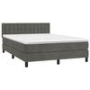 3141546 vidaXL Divan Bed and Mattress Dark Grey 140x200cm Velvet