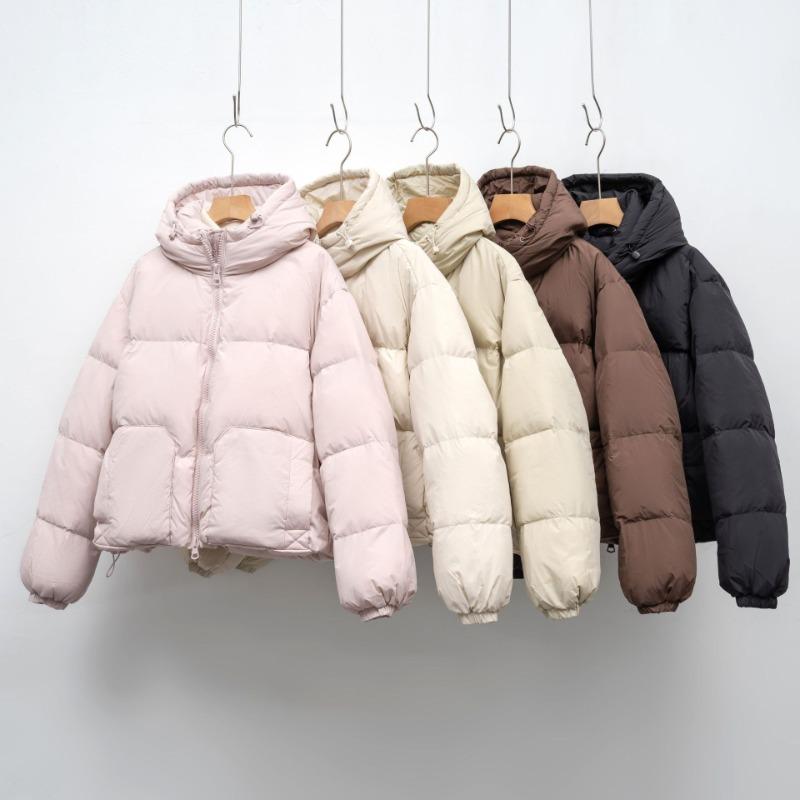 Casual Simple Down Jacket Women's Winter Short Small Hooded Thickened Bread Jacket