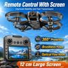 S156 Remote Control Drone 8K Dual Camera Foldable Quadcopter with 5.9inch Screen Remote Brushless Motor Optical Flow Hovering 360° Protection WiFi FPV