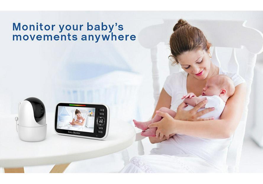 5-Inch Wireless Baby Monitor with Night Vision and Intercom