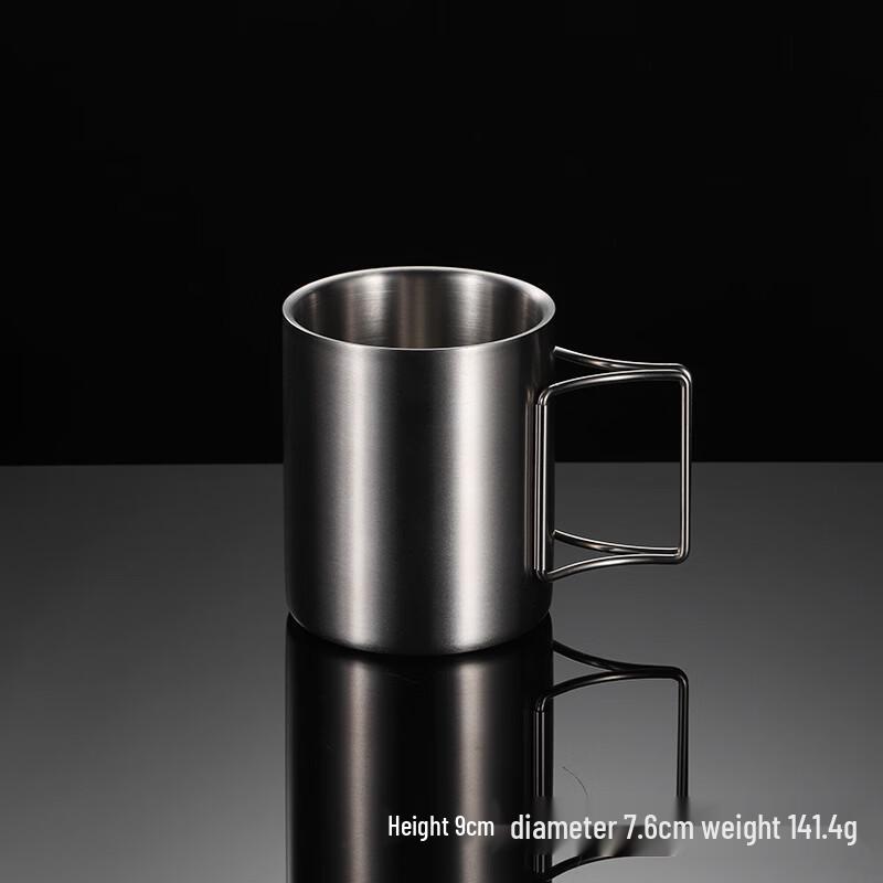

Qianxing 304 Stainless Steel Double-Wall Camping Mugs with Movable Handle, 300ml, 5-Pack