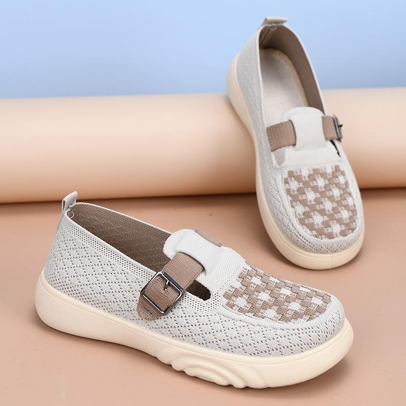 Shoes Women's Spring and Autumn New Plaid Casual Single Shoes Lazy One-pedal Shoes Comfortable and Lightweight Women's Shoes