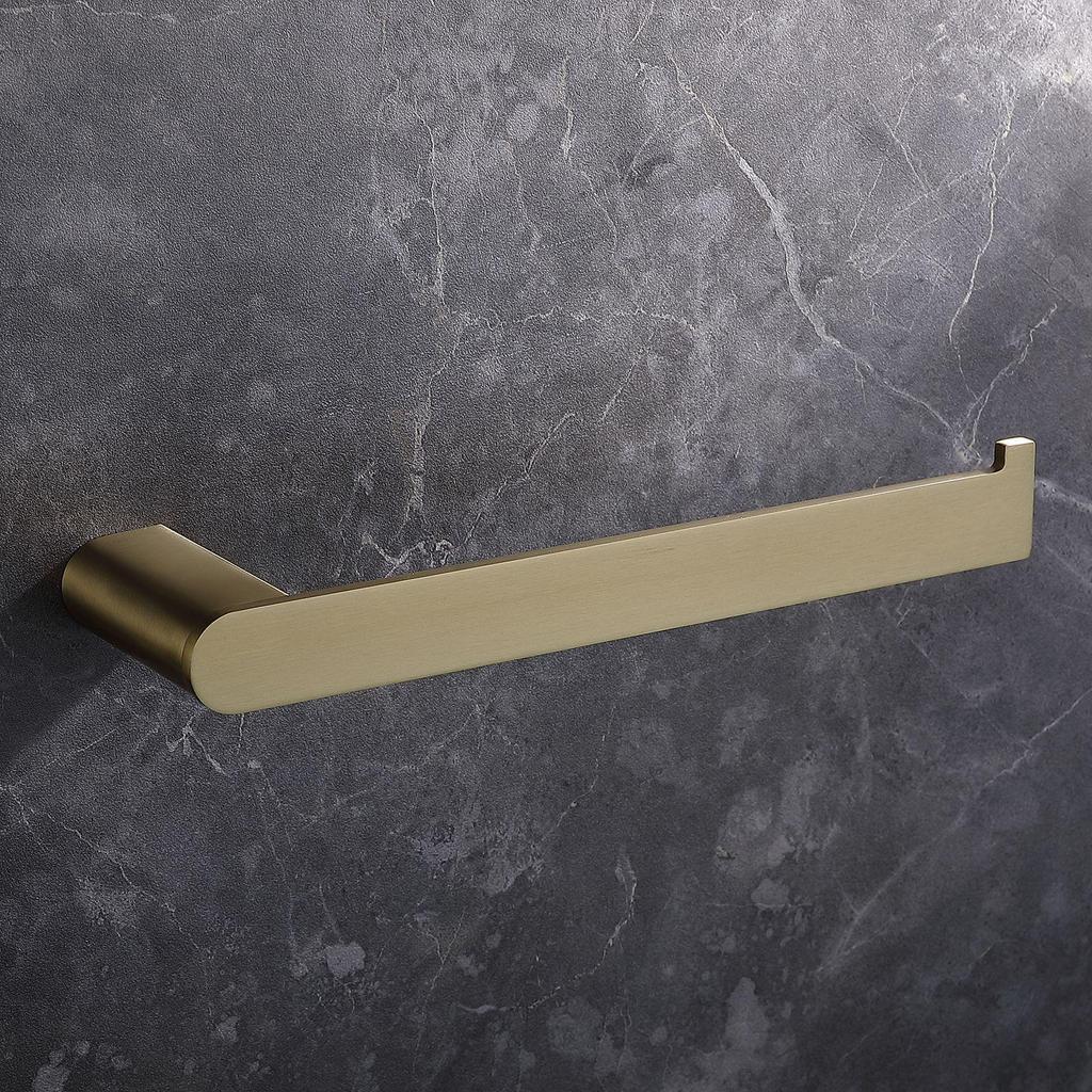 Brushed Gold Bathroom Towel Rack and Shelf Set