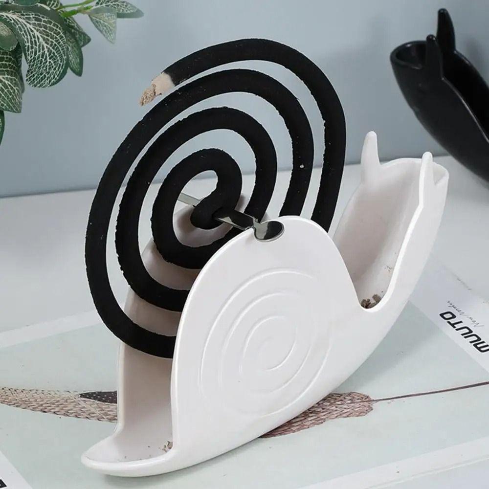 Snail Shape Mosquito Coil Rack White Black Incense Holder Shelf  Home Bedroom Decoration