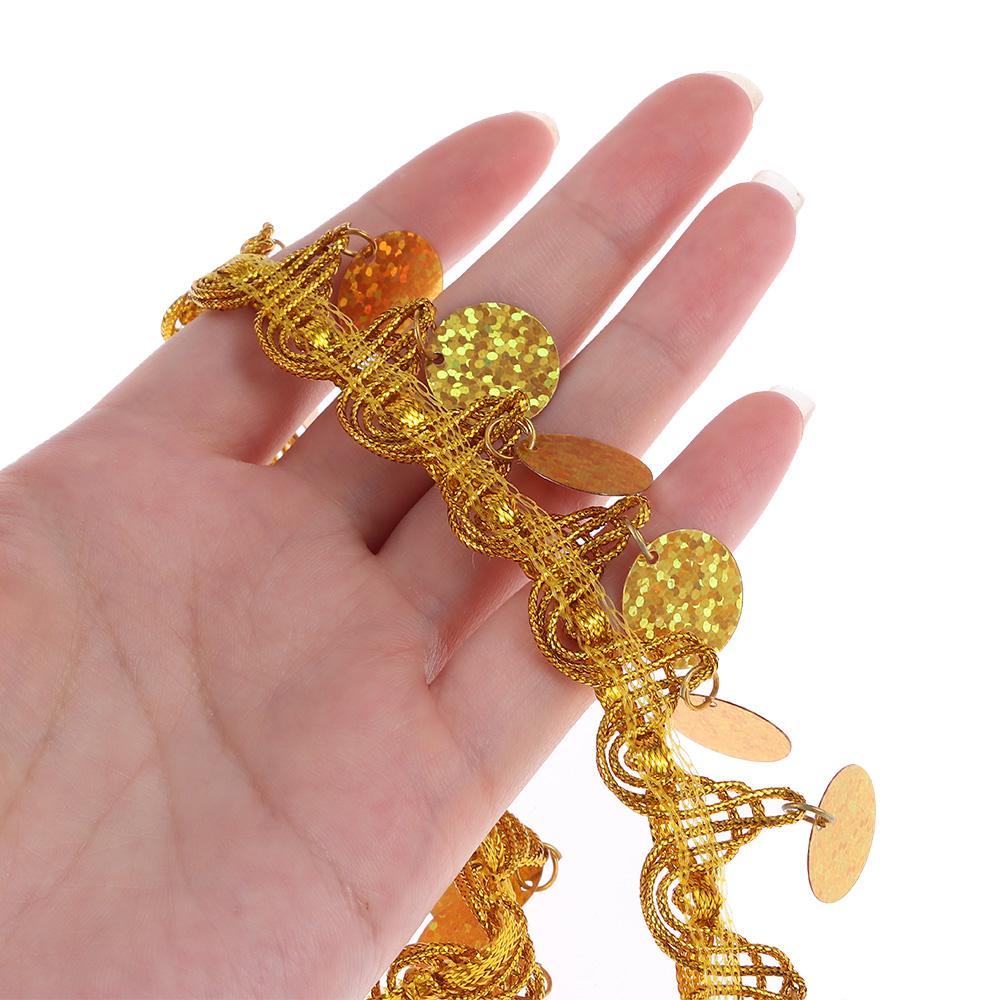 Polyester Sewing Fringe Trim Gold Sequin Fringe Trim Decorative Trim Tassel Trim  DIY