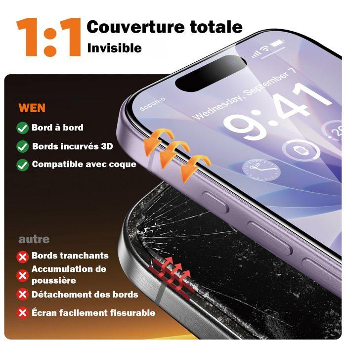 Protecteur d'écran en verre trempé - iPhone 17 - 12X plus résistant (>9H) - AR haute transparence - Ajustement 1:1