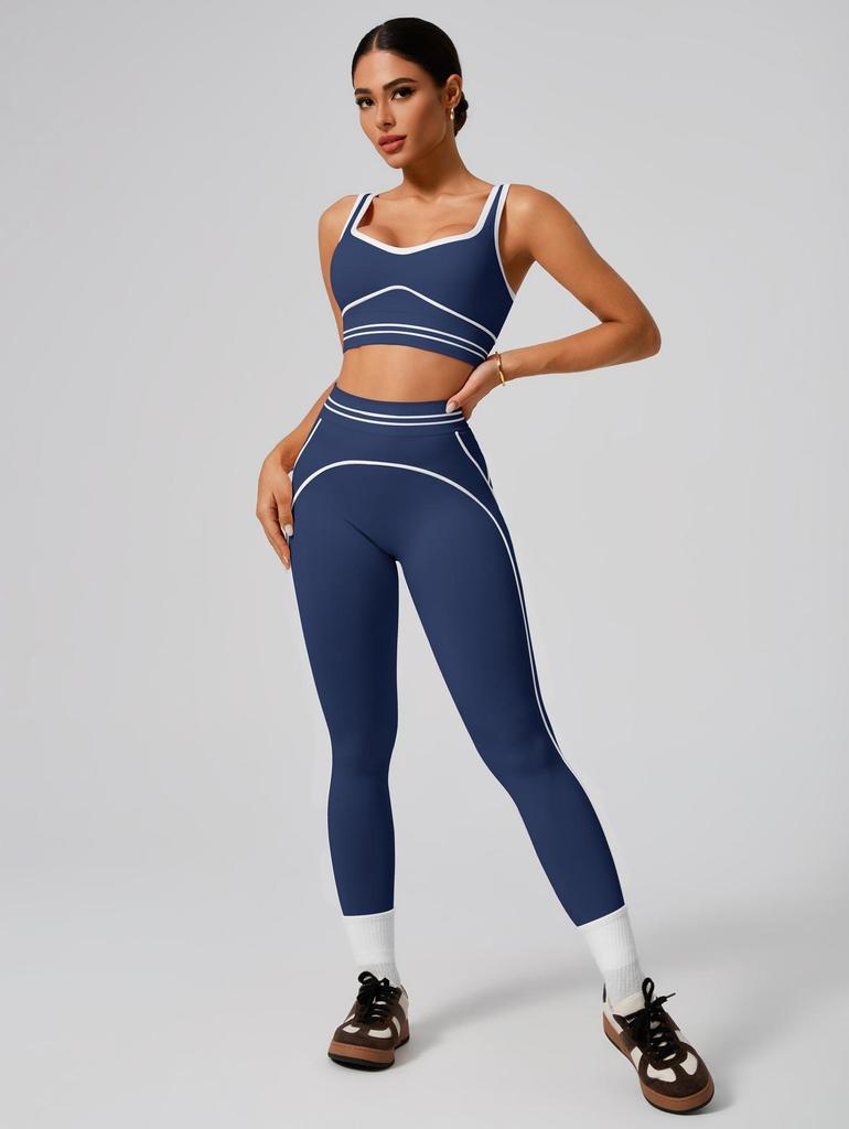 WF1326 Ärmelloses Sporttop & High Waist Bauchkontrolle Yoga-Set