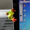 Creative 3D Frog Figurine Office Computer Decoration Car Decor Funny Peep Frog Statue Home TV Ornament Garden Bonsai Miniatures