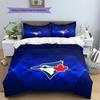 Toronto Blue Jays Muster Bettwäsche Steppbett Set Heimdekoration Geschenk (1 Bettbezug + 2 Kissenbezüge (ohne Füllung))