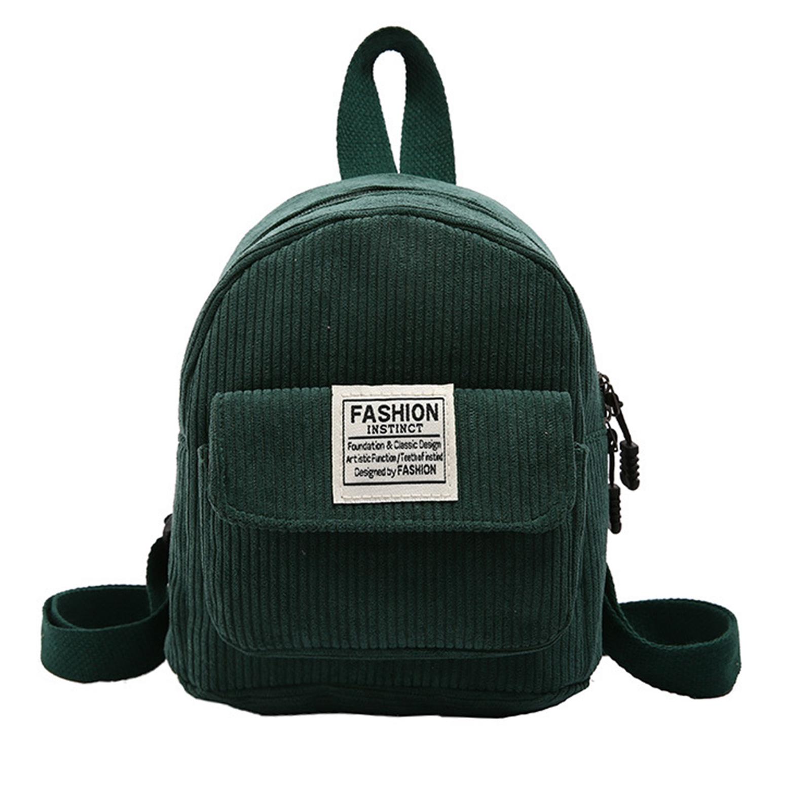 

Вельветовый рюкзак для женщин, студенческий школьный рюкзак для книг, мини-рюкзак, простой рюкзак на каждый день, маленький рюкзак, модный дорожный рюкзак зелёный