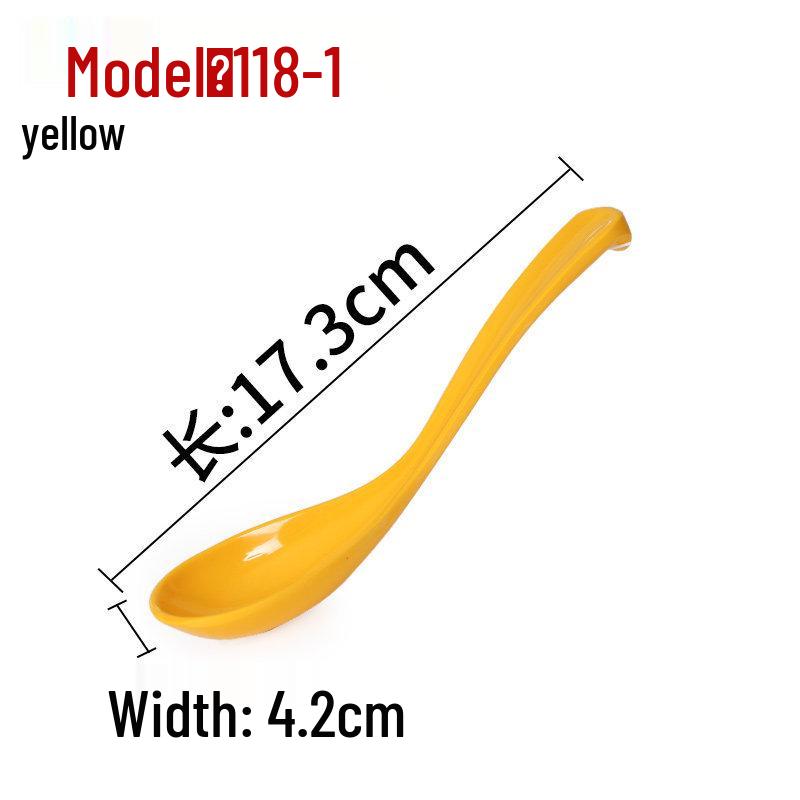 Xiangyuanmei Long Handle Colorful Melamine Soup Spoon - Imitation Porcelain for Hotel and Restaurant Use