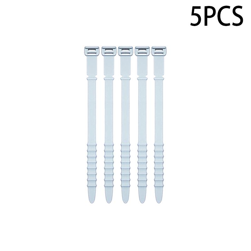 

5 шт. кабельные стяжки, ремни-органайзеры для проводов, многоцелевые многоразовые силиконовые компьютерные крепления для домашнего офиса, для наушников, эластичные 150MM