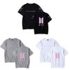 Bts Tryckt T-shirt Kortärmad Bomull Vardagskläder För Fans Mode
