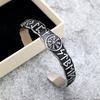 Nordic Viking Stainless Steel Rune Cuff Bracelet