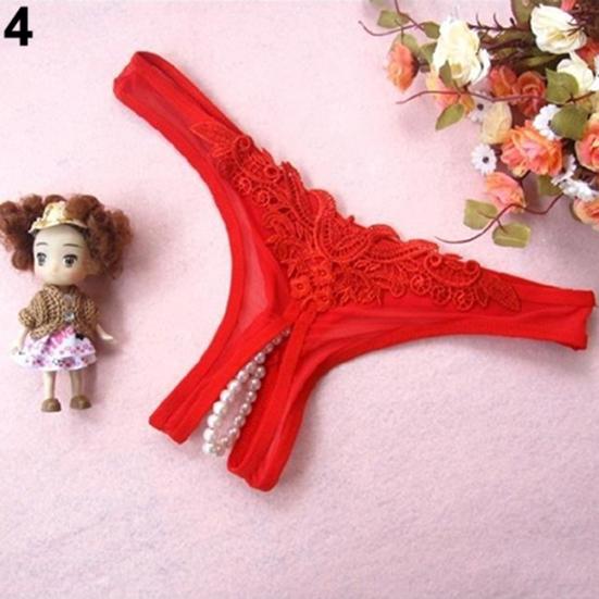 G-string Panties Low Waist Open Crotch See-through Hollow Hip G-String Panties Women Accessory