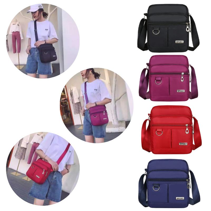 Waterproof Shoulder Bag Women's Nylon Square Purse Lightweight Crossbody Cell Phone Messenger Wallet Bag With Multi Pockets