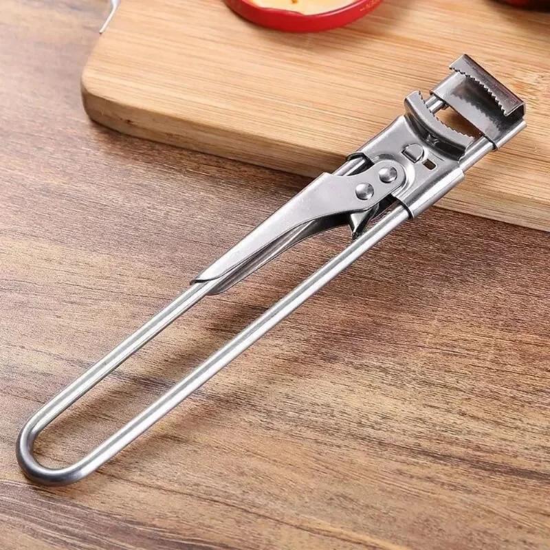 Stainless Steel Multi Function Can Jar Opener Labor Saving Adjustable Grip Easy Use Household Kitchen Gadget