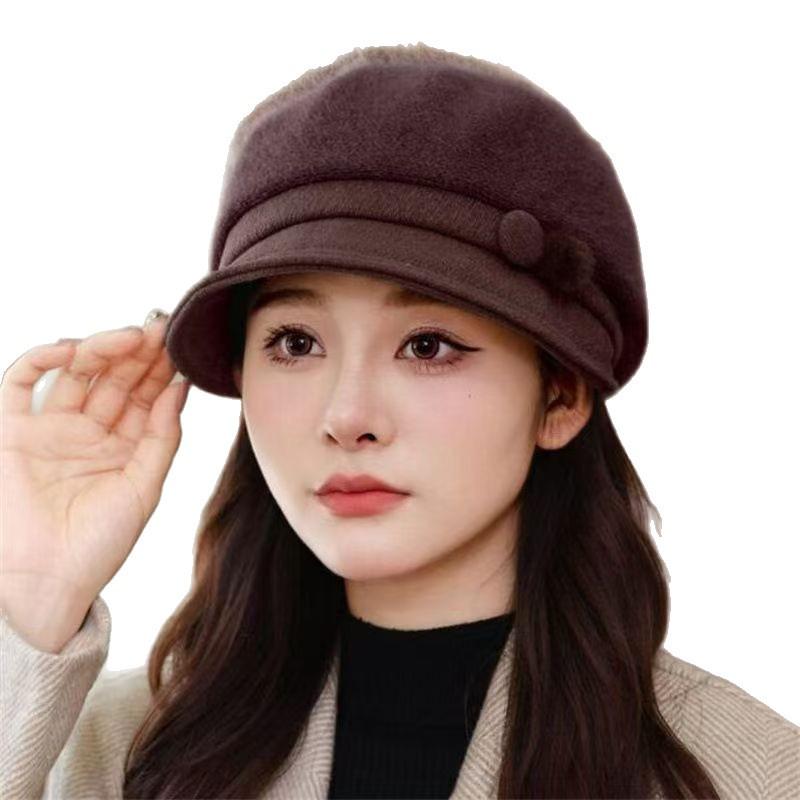Women's Thickened Warm Rabbit Hair Knitted Hat & Scarf Set - Perfect for Autumn & Winter, Ideal for Moms, Grandmas & Elderly Ladies