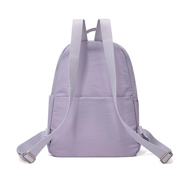Lightweight Nylon Backpack with Side Zipper Pockets Top Handle Casual Daypack for Women Daily Commute Travel